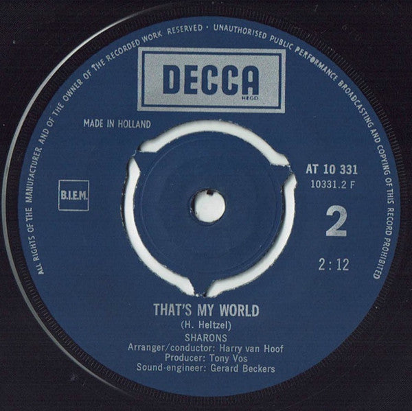 The Sharons : Turn On The Coloured Light / That's My World (7", Single)