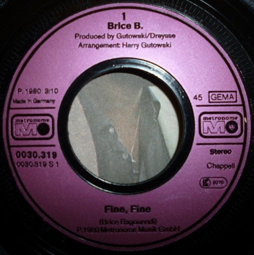 Brice Bagouendi : Fine, Fine (7", Single)