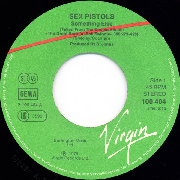 Sex Pistols : Something Else (7", Single)