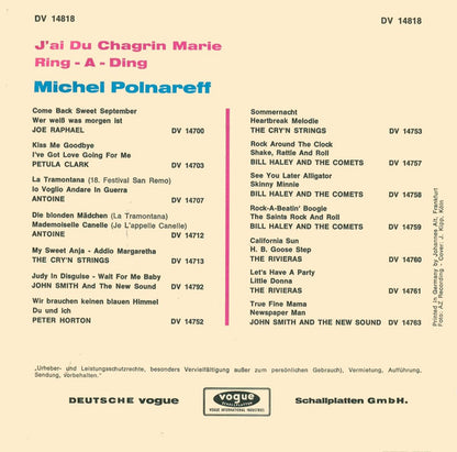 Michel Polnareff : J'Ai Du Chagrin Marie   (7", Single)