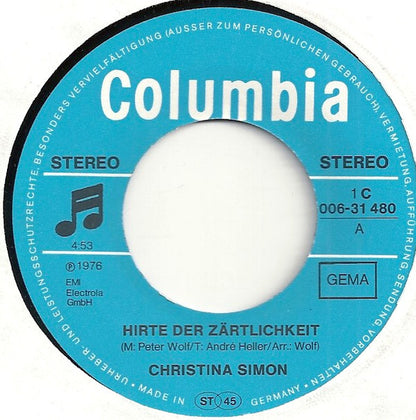 Christina Simon (2) : Hirte Der Zärtlichkeit (7", Single)