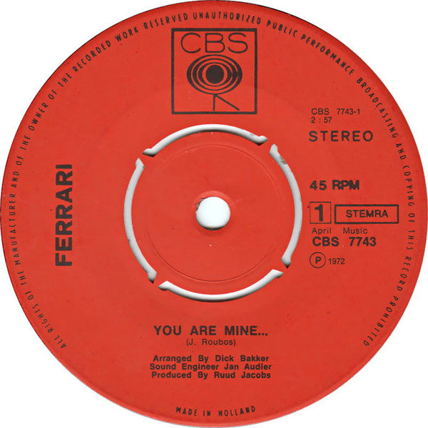 Ferrari (3) : You Are Mine (7", Single)