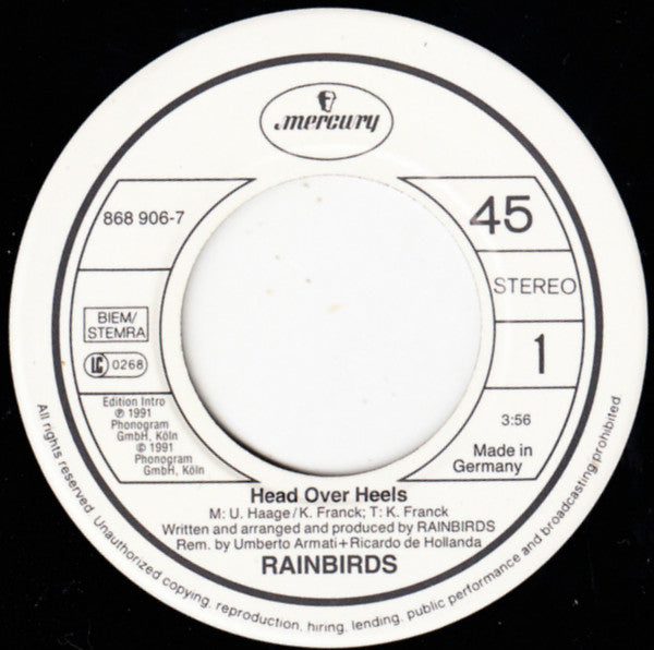 Rainbirds : Head Over Heels (7", Single)