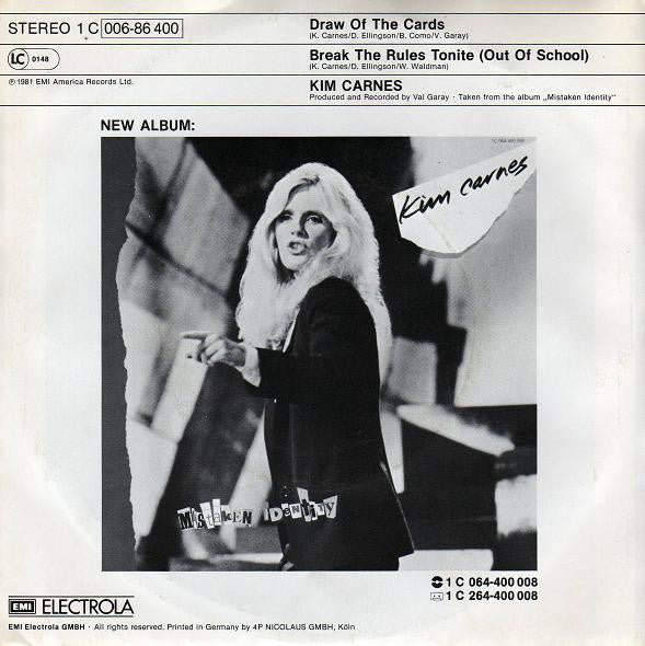 Kim Carnes : Draw Of The Cards (7", Single)