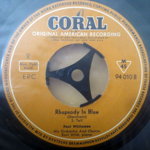 Paul Whiteman And His Orchestra And Chorus : Rhapsody In Blue (7", EP, Mono, RE)