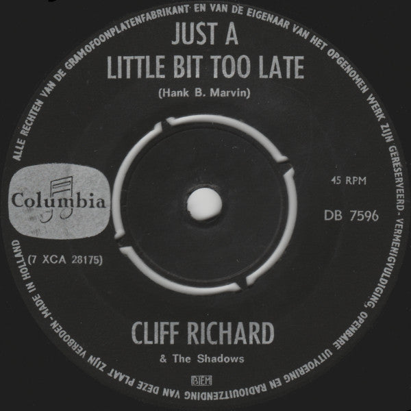 Cliff Richard : On My Word (7", Single)