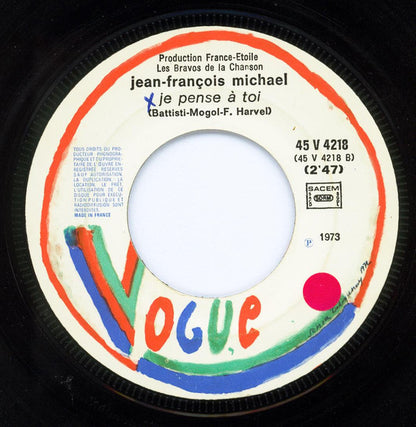 Jean-François Michael : Adieu Jolie Candy / Je Pense A Toi (7", Single)