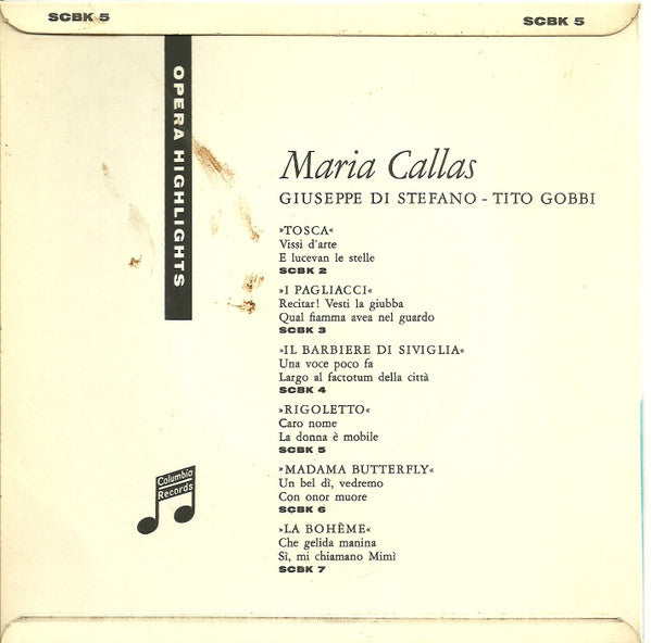 Maria Callas / Giuseppe di Stefano : Rigoletto (7")