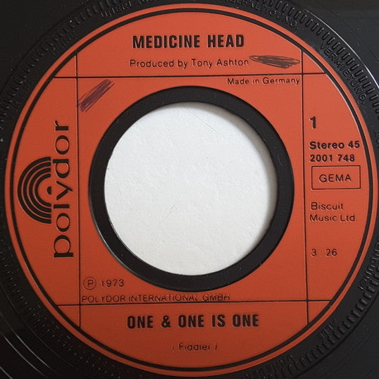 Medicine Head (2) : Rising Sun / One & One Is One (7", Single, RE)