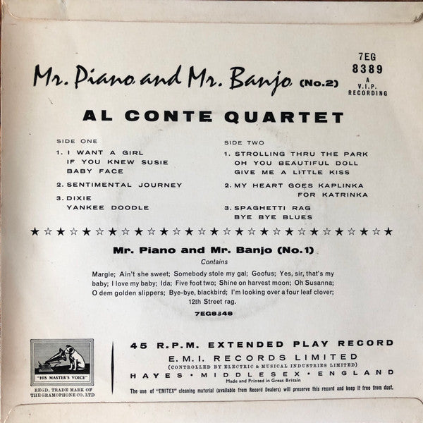 Al Conte Quartet : Mr. Piano - Mr. Banjo (7", EP)