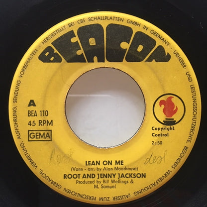 Root Jackson & Jenny Jackson (2) : Lean On Me / Please Come Home (7")