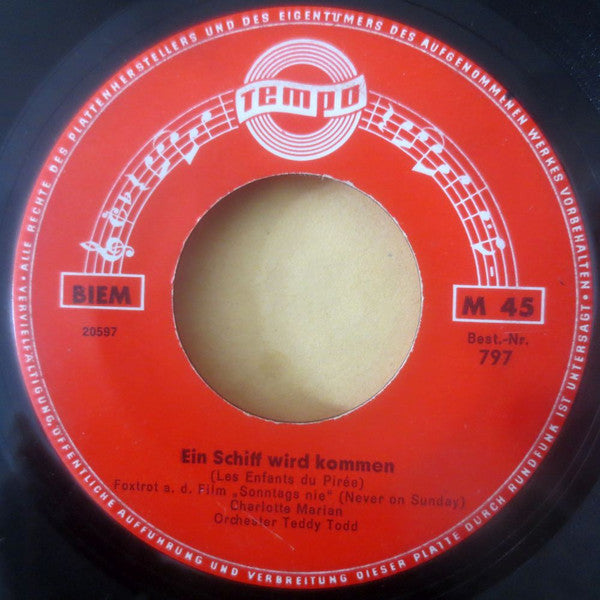 Udo Spitz / Charlotte Marian : Komm Bald Wieder / Ein Schiff Wird Kommen (7", Single, Mono)