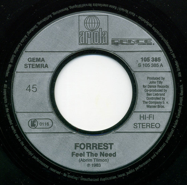 Forrest : Feel The Need (7", Single)