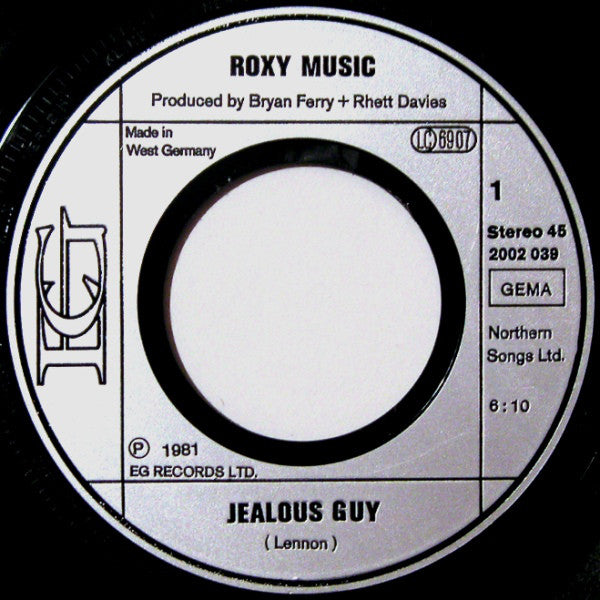 Roxy Music : Jealous Guy (7", Single)