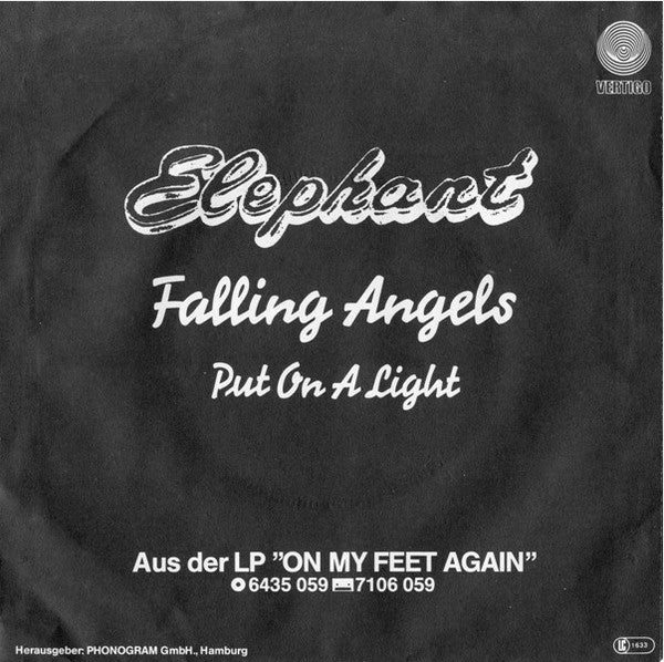 Elephant (3) : Falling Angels (7", Single)