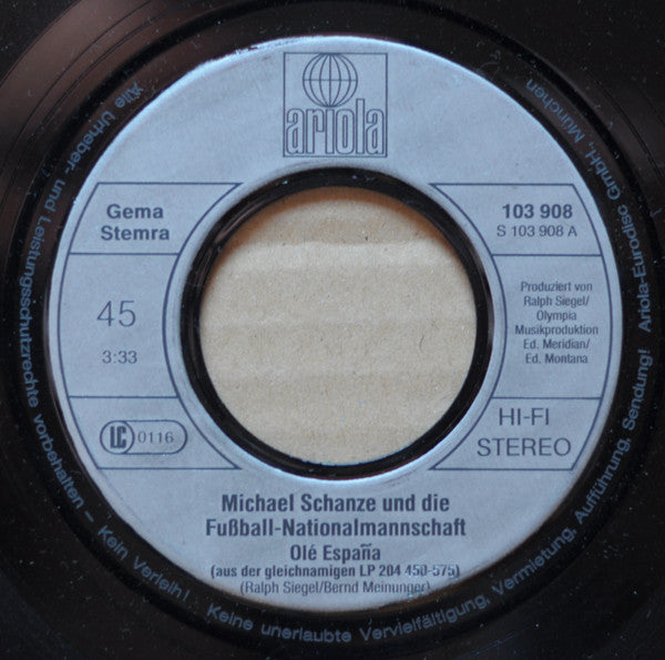 Michael Schanze Und Die Fußball-Nationalmannschaft : Olé España (7", Single)