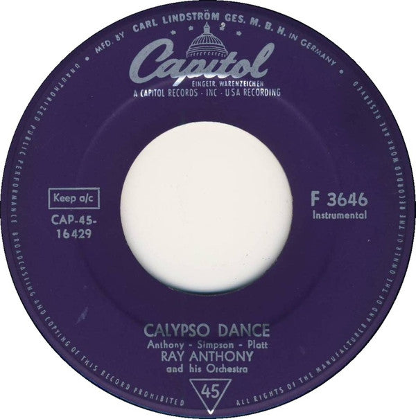 Ray Anthony & His Orchestra : Calypso Dance / Plymouth Rock (7", Single)