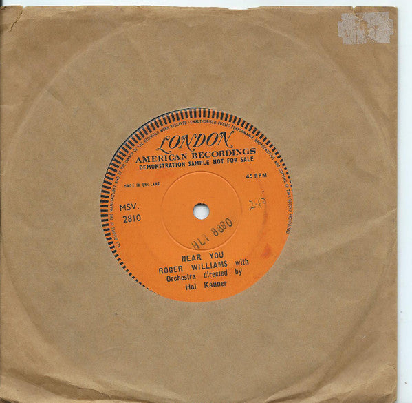 Roger Williams (2) Con Glenn Osser And His Orchestra : Till (7", Single)