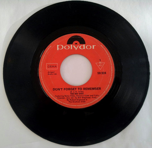 Bee Gees : Don't Forget To Remember  (7", Single, Mono)