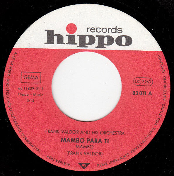 Orchester Frank Valdor : Mambo Para Ti (7", Single)