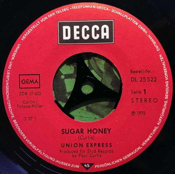 Union Express : Sugar Honey / Taking The Road To Freedom (7", Single)