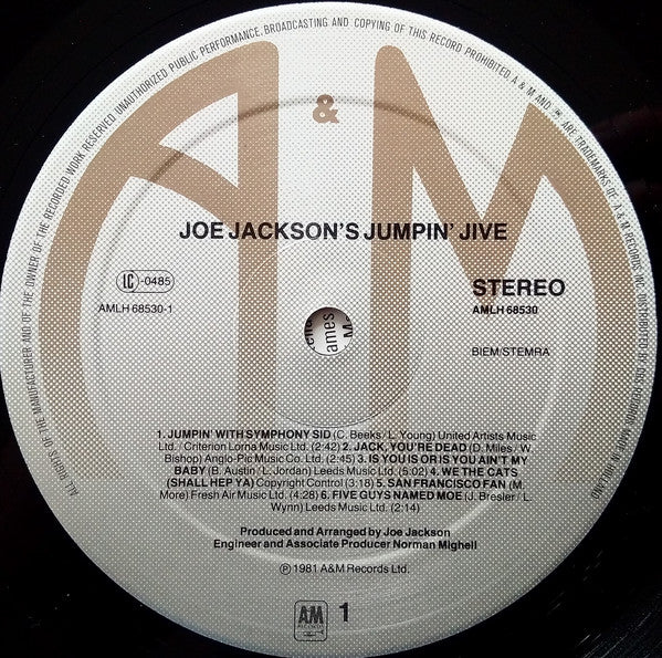 Joe Jackson : Joe Jackson's Jumpin' Jive (LP, Album)