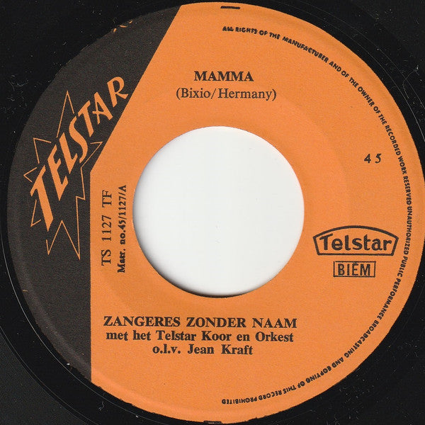 Zangeres Zonder Naam : Mamma / Moeder, Hoe Kan Ik Je Danken?  (7", Single)