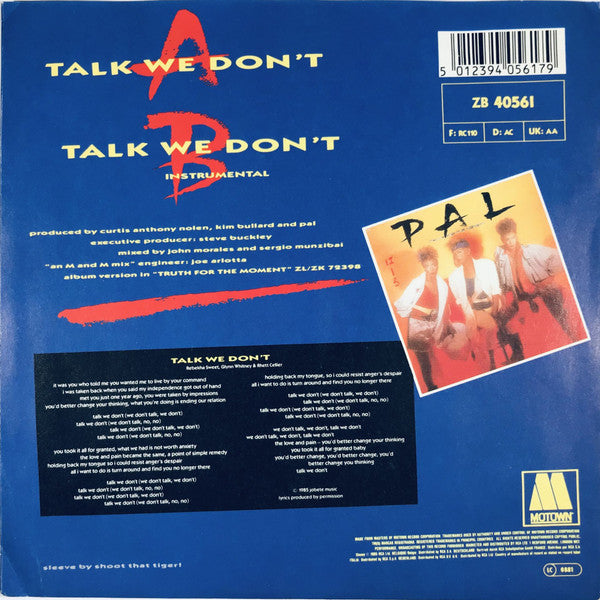 Pal (2) : Talk We Don't (7")