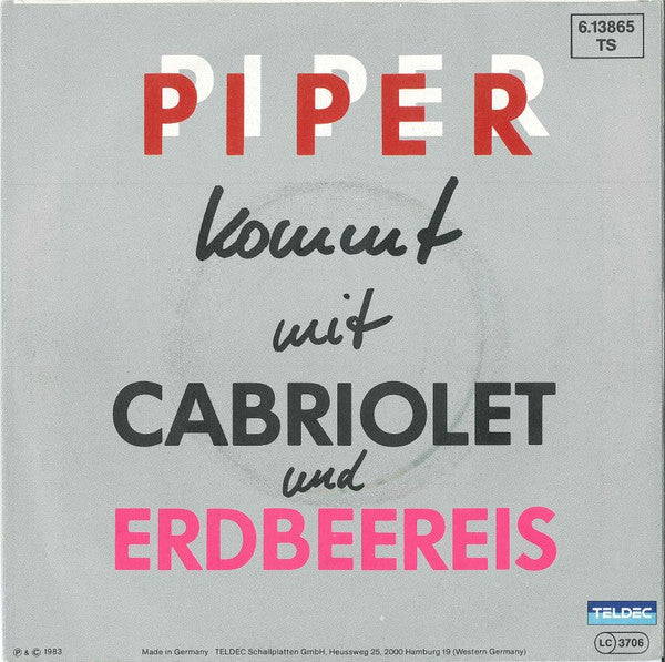 Thomas Piper (2) : Cabriolet (7", Single)