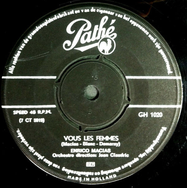 Enrico Macias : Mon Coeur D'Attache / Vous Les Femmes (7", Single)