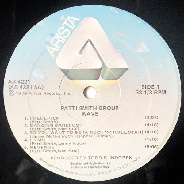 Patti Smith Group : Wave (LP, Album, Hub)