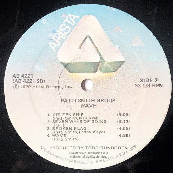 Patti Smith Group : Wave (LP, Album, Hub)