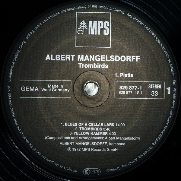 Albert Mangelsdorff : 3 LP (Trombirds / Tromboneliness / A Jazz Tune I Hope) (3xLP, Comp)