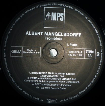 Albert Mangelsdorff : 3 LP (Trombirds / Tromboneliness / A Jazz Tune I Hope) (3xLP, Comp)