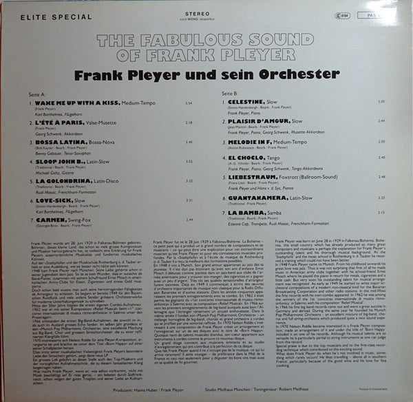 Frank Pleyer Und Sein Orchester* : The Fabulous Sound Of Frank Pleyer (LP, Album)