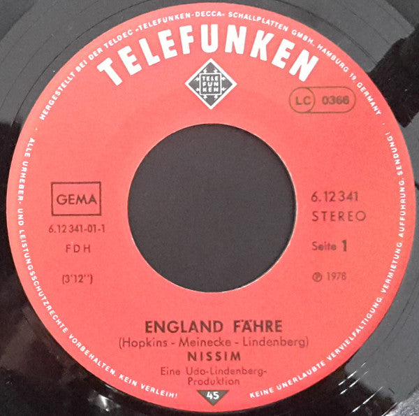 Nissim : England Fähre (7", Single)