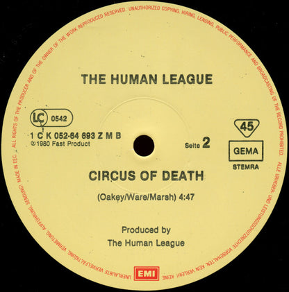 The Human League : Being Boiled / Circus Of Death (12", Maxi)