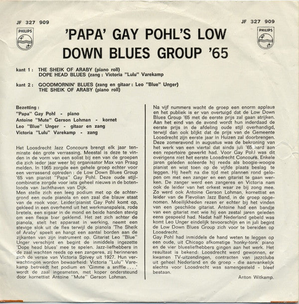 'Papa' Gay Pohl's Low Down Blues Group '65 : The Sheik Of Araby / Dope Head Blues / Goodmornin' Blues / The Sheik Of Araby (7", EP)