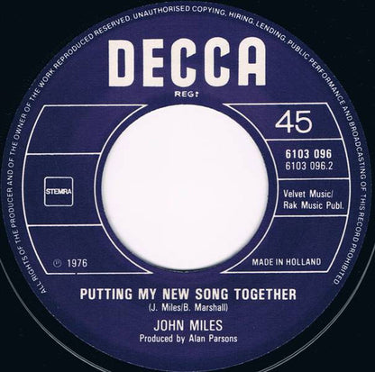 John Miles : Music (7", Single)