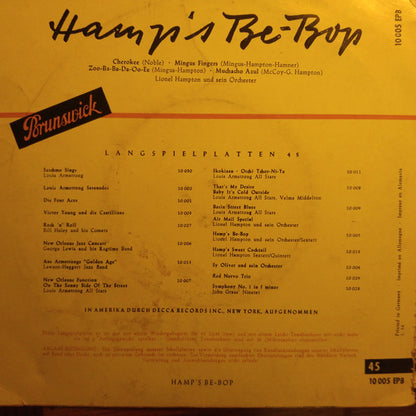 Lionel Hampton And His Orchestra : Hamp's Be-Bop (7", EP)