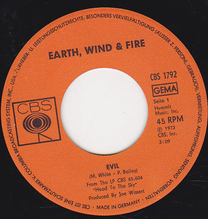 Earth, Wind & Fire : Evil (7", Single)