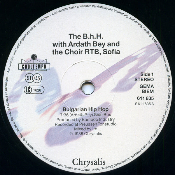 The B.H.H. with Ardath Bey : Bulgarian Hip Hop (12")