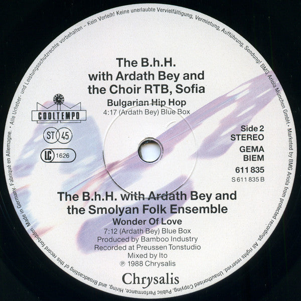 The B.H.H. with Ardath Bey : Bulgarian Hip Hop (12")