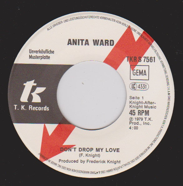 Anita Ward : Don't Drop My Love (7", Single, Promo)