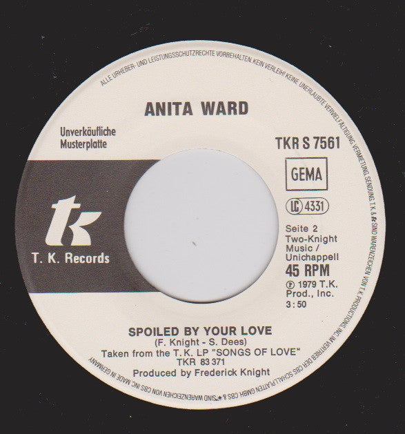 Anita Ward : Don't Drop My Love (7", Single, Promo)