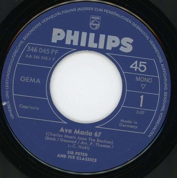 Sir Peter & His Classics : Ave Maria 67 (7", Single, Mono)