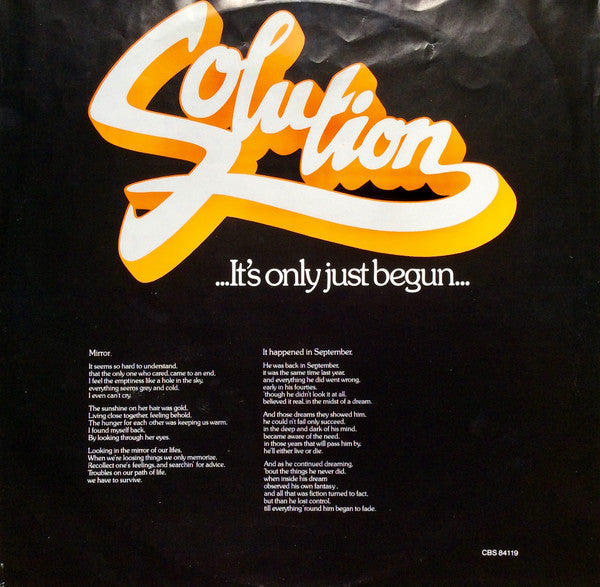 Solution (4) : ...It's Only Just Begun... (LP, Album, Gat)