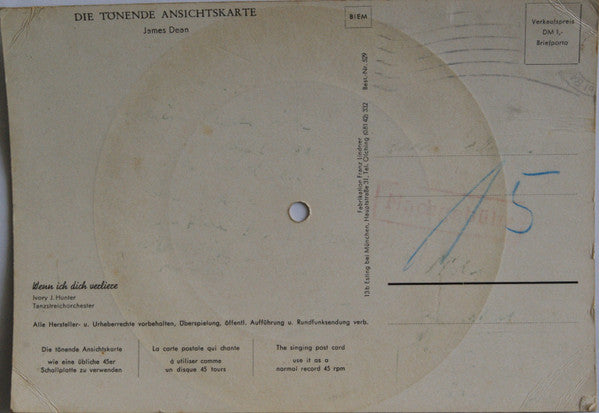 Ivory Joe Hunter And His Orchestra : Wenn Ich Dich Verliere (Flexi, Shape, S/Sided, Card, Pic)