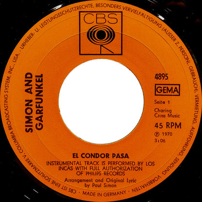 Simon & Garfunkel : El Condor Pasa (7", Single)