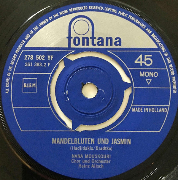 Nana Mouskouri : Rote Korallen / Mandelblüten Und Jasmin (7", Single, Mono)